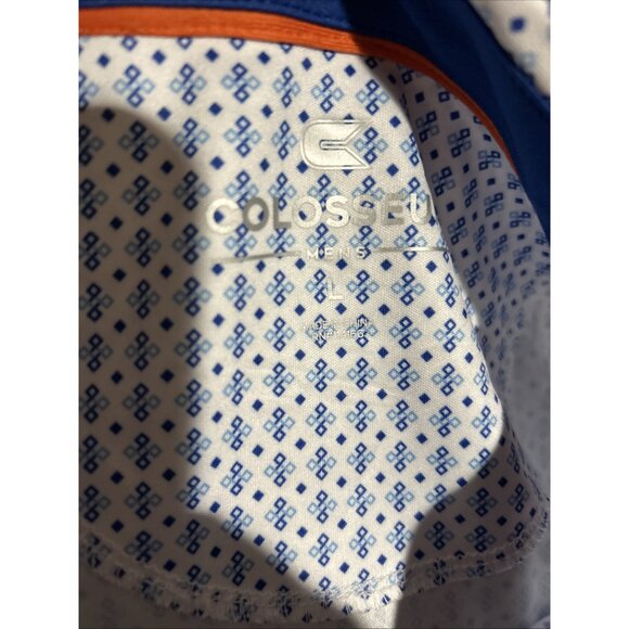 NEW Boise State BSU Broncos Colosseum Mini Print Collared Polo Shirt Men's L - Picture 6 of 7